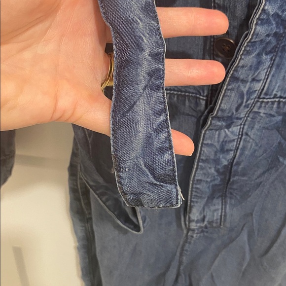 Free People Lou Chambray Denim Blue Jumpsuit Women’s Size 2 Coastal Cowgirl - Picture 11 of 11